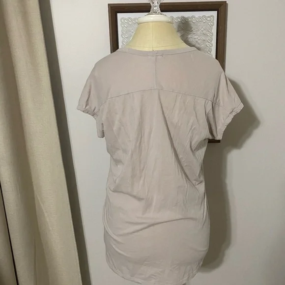 Barefoot Dreams Malibu Collection Scoop Neck Tunic Soft Cream Short Sleeve Tee - Picture 5 of 7